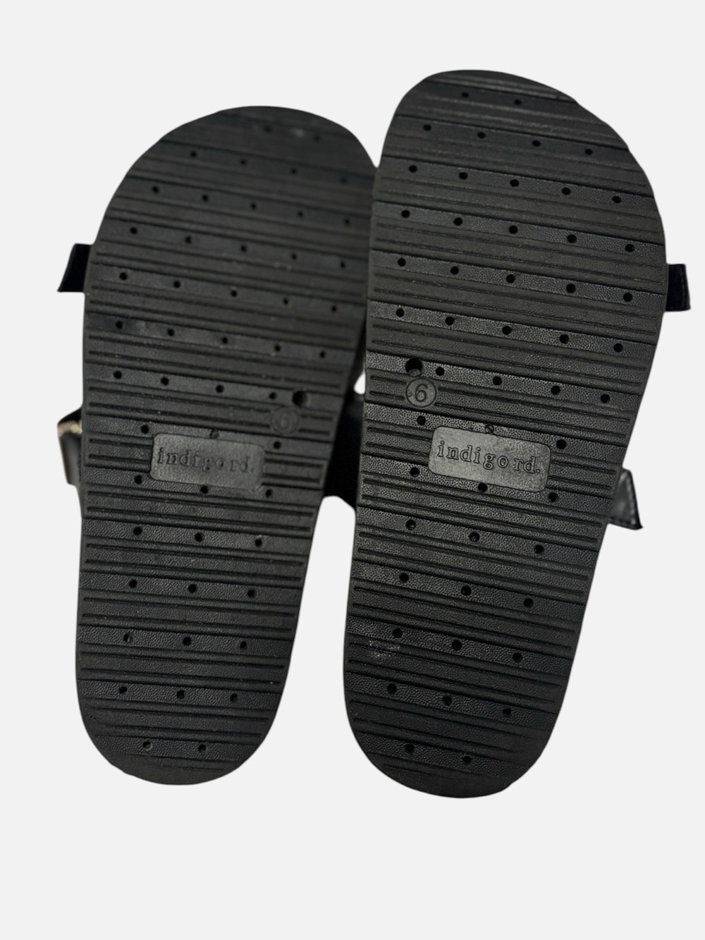Indigo Rd. Women’s Black Gold Double-Buckle Chunky Slide Sandals Size 6 - Picture 7 of 14